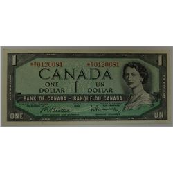 CANADA PAPER-1954 $1 *M/Y REPLACEMENT