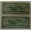 Image 2 : CANADA PAPER-1954 $1 *H/Y CONSEC UNC PAIR