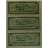 Image 2 : CANADA PAPER-1954 $1 ASTERISK LOT OF 3 NOTES