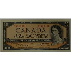 CANADA PAPER-1954 $50 AU OR BETTER