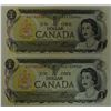 Image 1 : CANADA PAPER-1973 $1 AAX LAWSON CONSEC PAIR