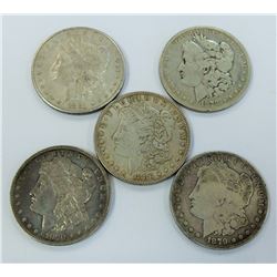 US COINS-MORGAN DOLLAR LOT OF 5