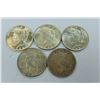 Image 1 : US COINS-PEACE DOLLAR LOT OF 5