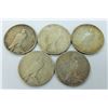 Image 2 : US COINS-PEACE DOLLAR LOT OF 5