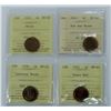Image 1 : CANADA-1 CENT LOT OF 4 ICCS