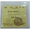 Image 1 : CANADA-10 CENT 1913 BROAD LEAVES ICCS VF20
