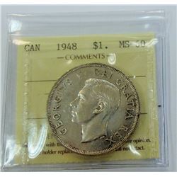 CANADA- $1 1948 ICCS MS60 KEY DATE!