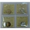 Image 1 : CANADA-25 CENT LOT OF 4 ICCS