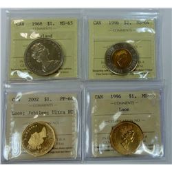 CANADA-$1 & $2 LOT OF 4 ICCS