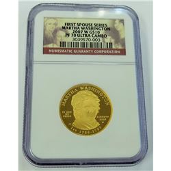 USA GOLD- $10 2007 MARTHA WASHINGTON 1/2OZ