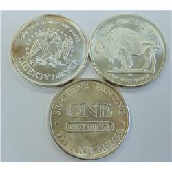 SILVER BULLION LOT OF 3 OZ (no tax)