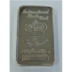 SILVER BULLION- 5oz SILVER BAR (no tax)