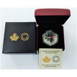 CANADA-2014 25 COLOR COIN "SCARLET TANAGER"