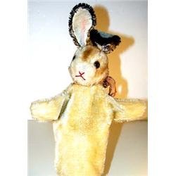 Steiff "Hase" Mohair Hare Hand Puppet, No tag or button…