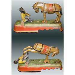 Cast Iron Mechanical Bank, "I Always Did 'Spise A Mule", 7" tall x 9" wide…