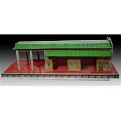 Marx Tin Freight Terminal. 9"Tall x 29" Long x 11" Wide, Excellent Condition.…
