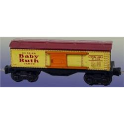 Lionel Train #2679 Pre-War "Baby Ruth" Box Car, 2 Sliding Doors. 0 Gauge, Very Good - Excellent C…