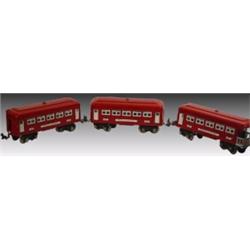 Lionel Passenger Cars #603 & #604, Pre-War - 2 Pullmans & 1 Observation Car. Very Good - Excellen…