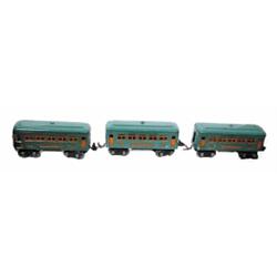 Lionel Train 3 Pre-War Tin Passenger Cars, 2 x #607 Pullman, #608 Observation Car, O Gauge, Very …