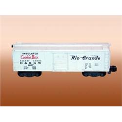American Flyer Train #807  Rio Grande Insulated Cookie Box  Box Car. S Gauge, Very Good - Excelle…