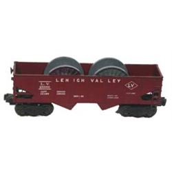 Lionel Train #6456 "Lehigh Valley" Hopper with 2 Wire Spools. 0 Gauge, Good - Very Good Condition…