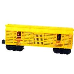 Lionel Train #6473 Horse Transport Car. 0 Gauge, Good Condition - Part of Wall Missing, circa 196…
