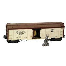Lionel Train #36621 Automatic Refrigerated Milk Car with 6 Milk Cans & Milk Man. 0 Gauge, Good - …