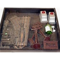 Marx Lot Consisting of 2 x #027 Manual Control Switches, 8 Telephone Poles, 2 Bumpers, Uncoupler …