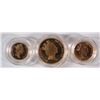 Image 1 : 1987 UNITED KINGDOM RARE GOLD PROOF SET! 3-PIECES GOLD, ABOUT 1 OUNCE GOLD ALONE