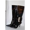 Image 1 : LADIES BLACK KNEE HIGH  BOOT W/  BUCKLE SIZE 6.5