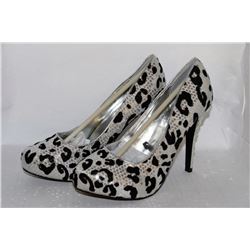 LADIES SILVER & BLACK LEOPARD/SEQUENCE STYLE