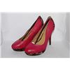 Image 1 : LADIES FUCHSIA W/  PRINT HIGH HEEL SIZE 9