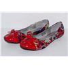 Image 1 : LADIES FLORAL PRINT & RED FLATS SIZE 5.5