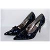 Image 1 : LADIES BLACK & BLUE ANIMAL PRINT STYLE HIGH HEEL
