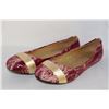 Image 1 : LADIES RED & SNAKE SKIN STYLE FLATS SIZE 6.5