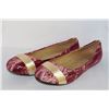 Image 1 : LADIES RED & SNAKE SKIN STYLE FLATS SIZE 10