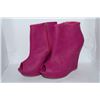 Image 1 : LADIES FUCHSIA WEDGE ANKLE BOOTS SIZE 7.5