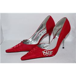 LADIES RED POINTED TOE HIGH HEEL SIZE 6