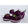 Image 1 : LADIES PURPLE & SILVER WEDGE HEEL SIZE 6.5