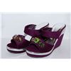 Image 1 : LADIES PURPLE & SILVER WEDGE HEEL SIZE 6.5