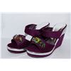 Image 1 : LADIES PURPLE & SILVER WEDGE HEEL SIZE 7