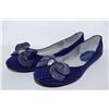 Image 1 : LADIES NAVY BLUE W/ BOW ACCENT FLATS SIZE 8