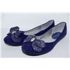 Image 1 : LADIES NAVY BLUE W/ BOW ACCENT FLATS SIZE 5.5