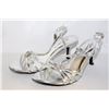 Image 1 : LADIES SILVER OPEN TOE HIGH HEELS SIZE 7.5