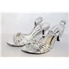 Image 1 : LADIES SILVER OPEN TOE HIGH HEELS SIZE 10
