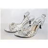 Image 1 : LADIES SILVER OPEN TOE HIGH HEELS SIZE 9