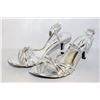 Image 1 : LADIES SILVER OPEN TOE HIGH HEELS SIZE 8.5