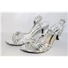 Image 1 : LADIES SILVER OPEN TOE HIGH HEELS SIZE 8.5