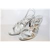 Image 1 : LADIES SILVER OPEN TOE SLIP ON HIGH HEEL SIZE 9