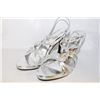 Image 1 : LADIES SILVER OPEN TOE SLIP ON HIGH HEEL SIZE 7